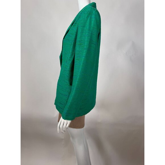 Vintage Green Designer Textured Blazer With Single Button & Pockets Sz XL - Picture 16 of 16